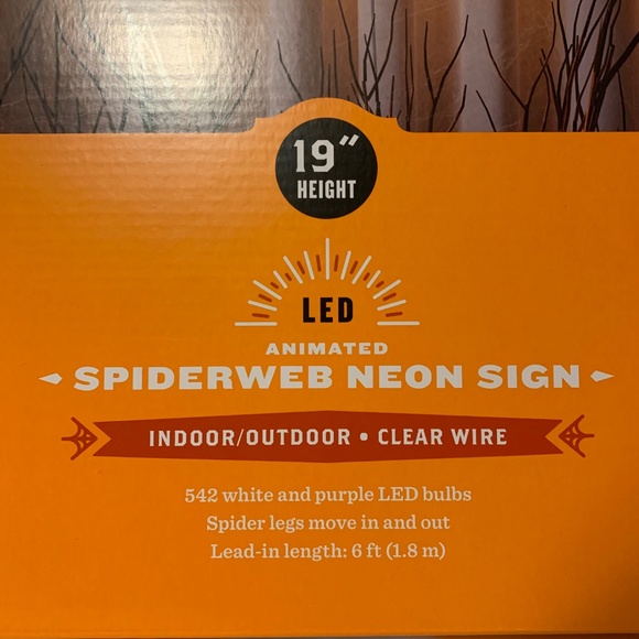 NIB. HYDE & EEK! Spider Web Neon Wall Decor - Picture 5 of 7